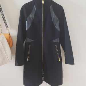 😍STUNNING... BLACK wool blend dress coat